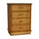 Chest of drawers vintage wood and rattan blond 4 drawers ca 1970