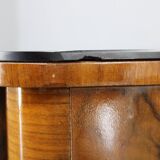 Art Deco walnut nightstand with black opaxite glass, Czechoslovakia 1930s