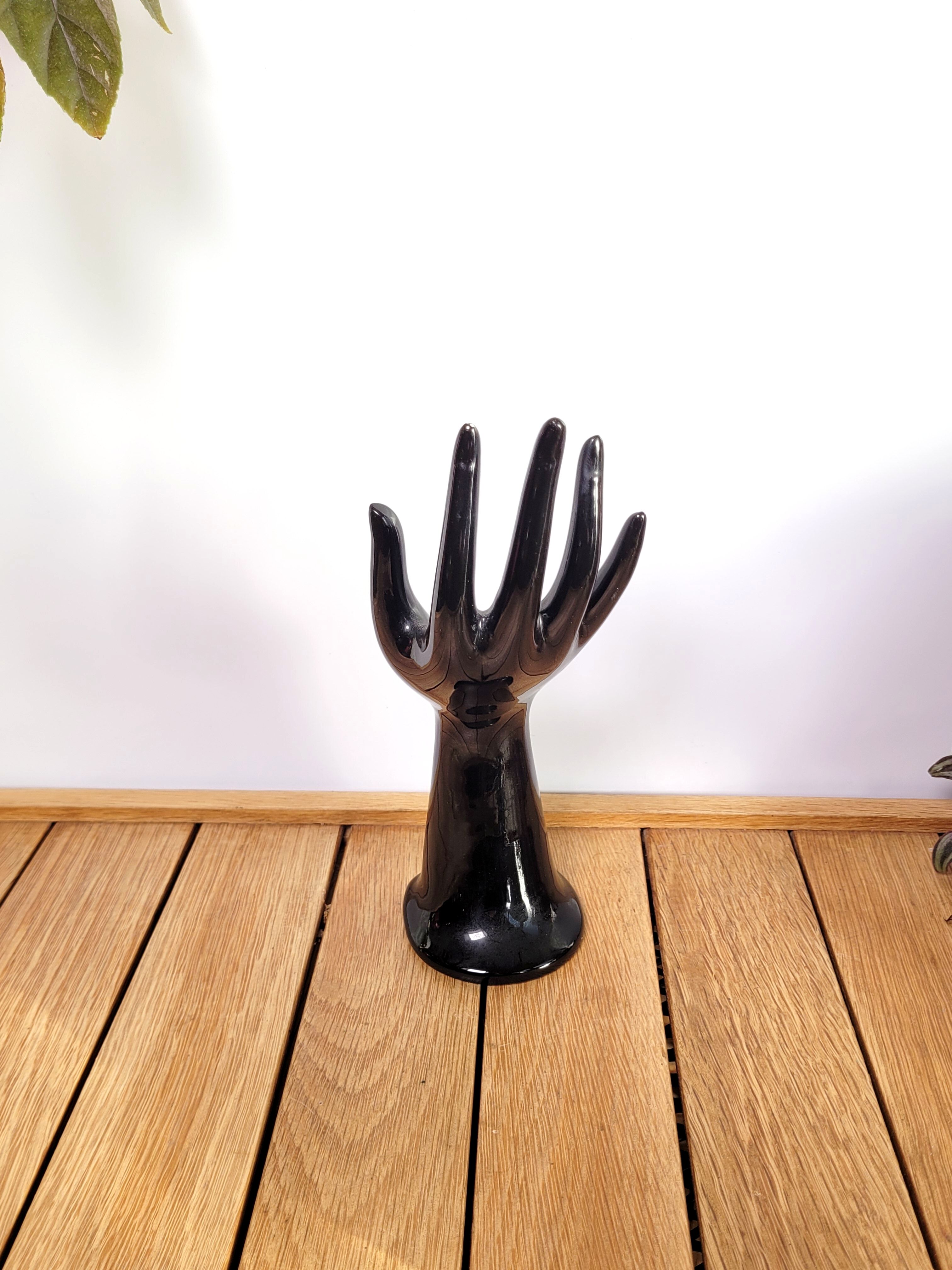 Hand ring soliflore black ceramic