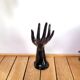 Hand ring soliflore black ceramic