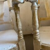 A pair of low armchairs
