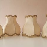 Set of 4 fabric lampshades with fringes