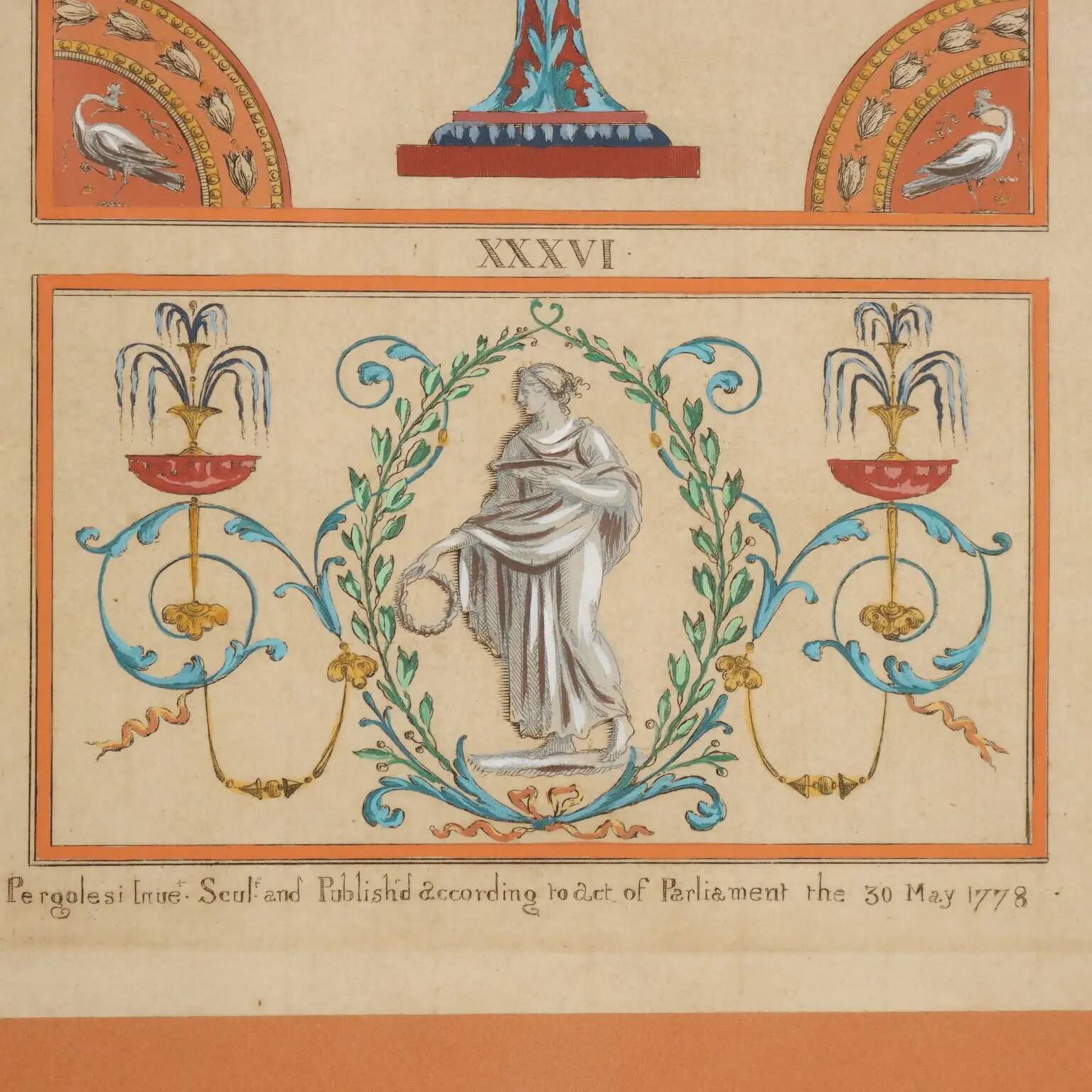 Gravures anciennes signées Michelangelo Pergolesi, vases, XVIIIe siècle