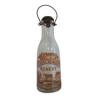 Old glass milk bottle