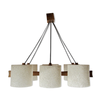 Scandinavian chandelier 6 lights 1960