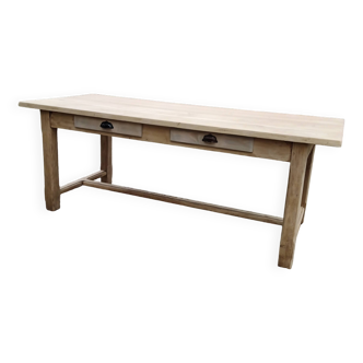 Solid oak farmhouse table with extensions