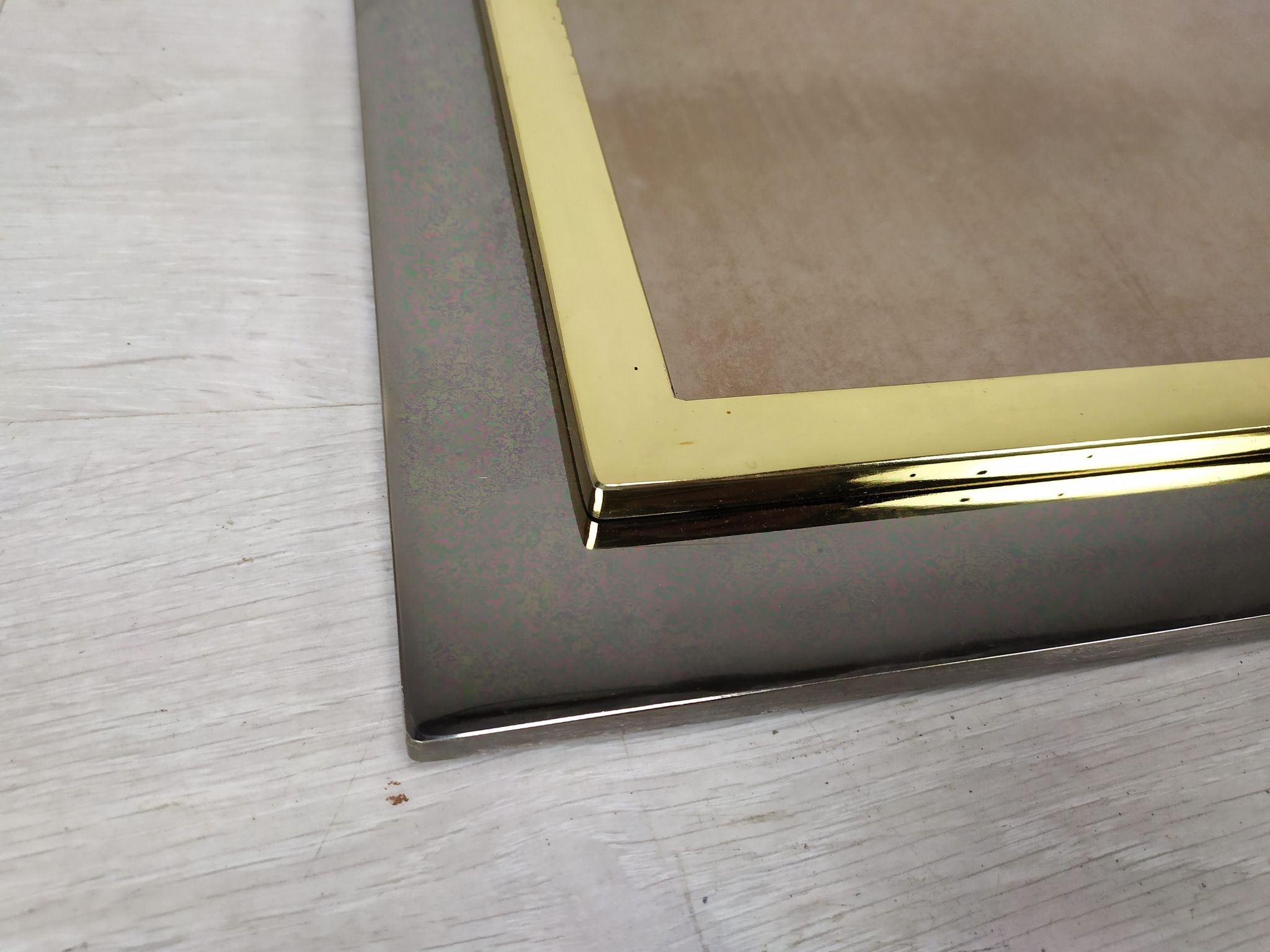 Mirror square brass design