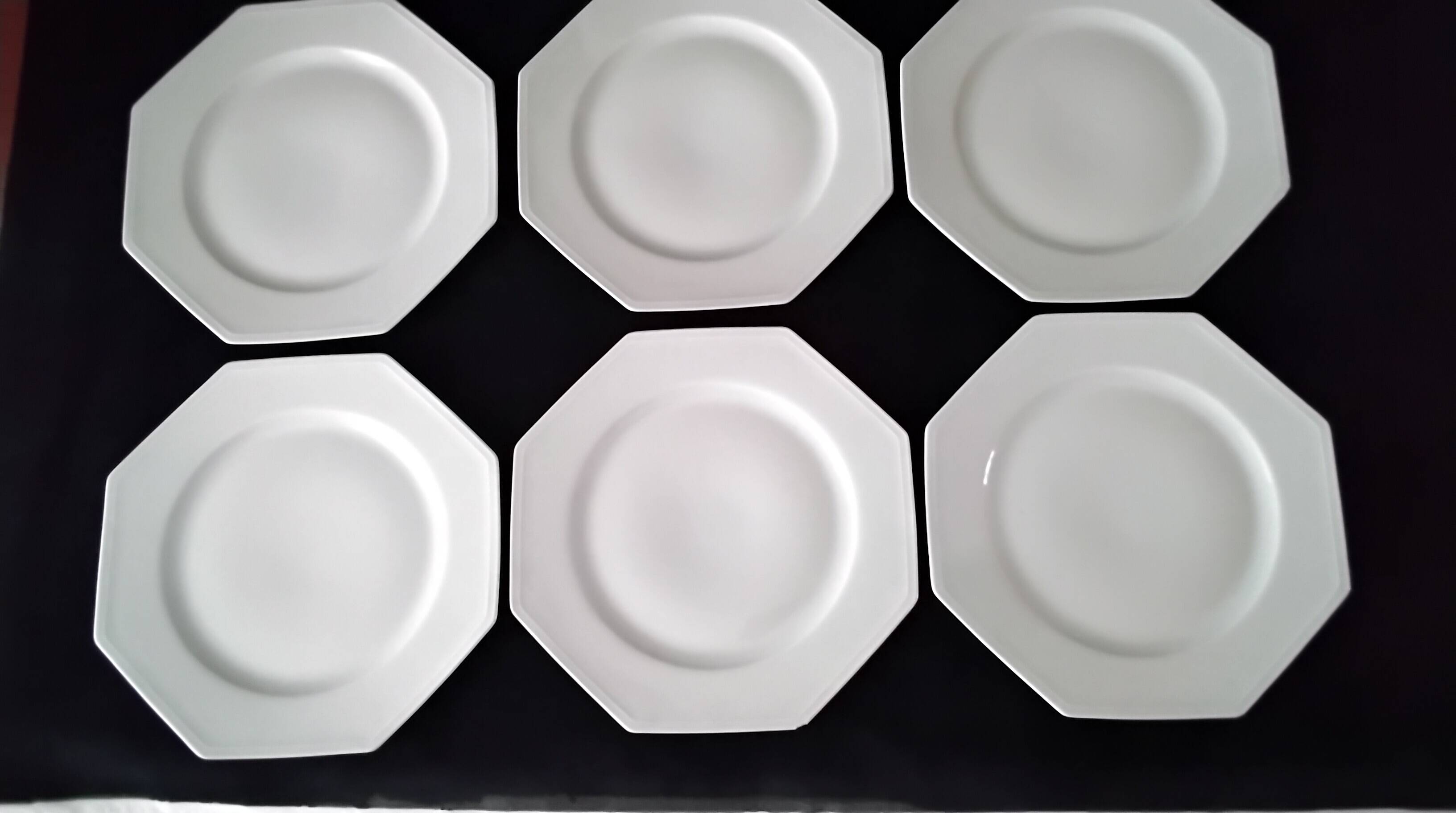 6 flat plates made of Limoges porcelain