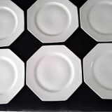 6 flat plates made of Limoges porcelain