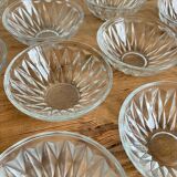 11 chiseled glass cups