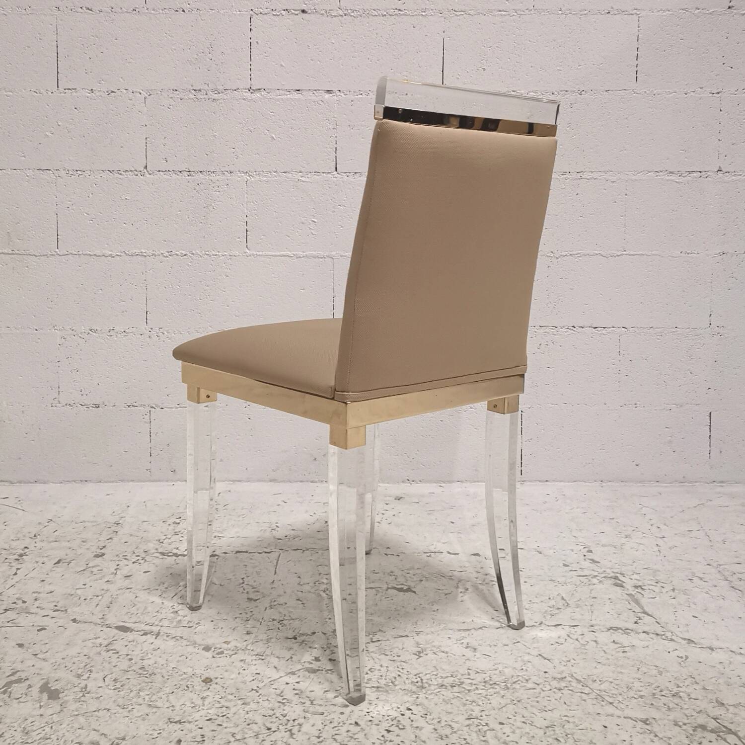 Set de 4 chaises design Hollywood Regency altuglas