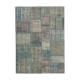 Handwoven turkish contemporary 175 cm x 242 cm blue patchwork carpet