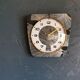 Vintage silent wall pendulum clock 60s trapeze "Gingko black gold"