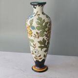 Large multicoloured floral vase in Royal Gouda Porcelain, Zuid Holland.