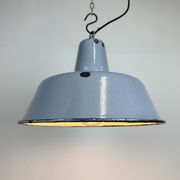 Industrial grey enamel factory pendant lamp, 1960s