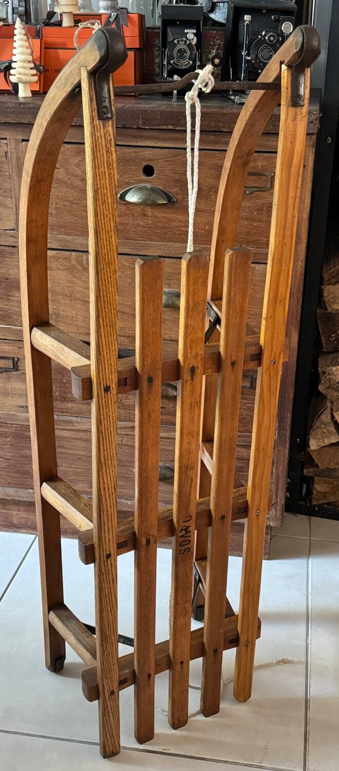 Old wooden sled Davos
