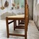 Set of 4 elm straw chairs from the 50s