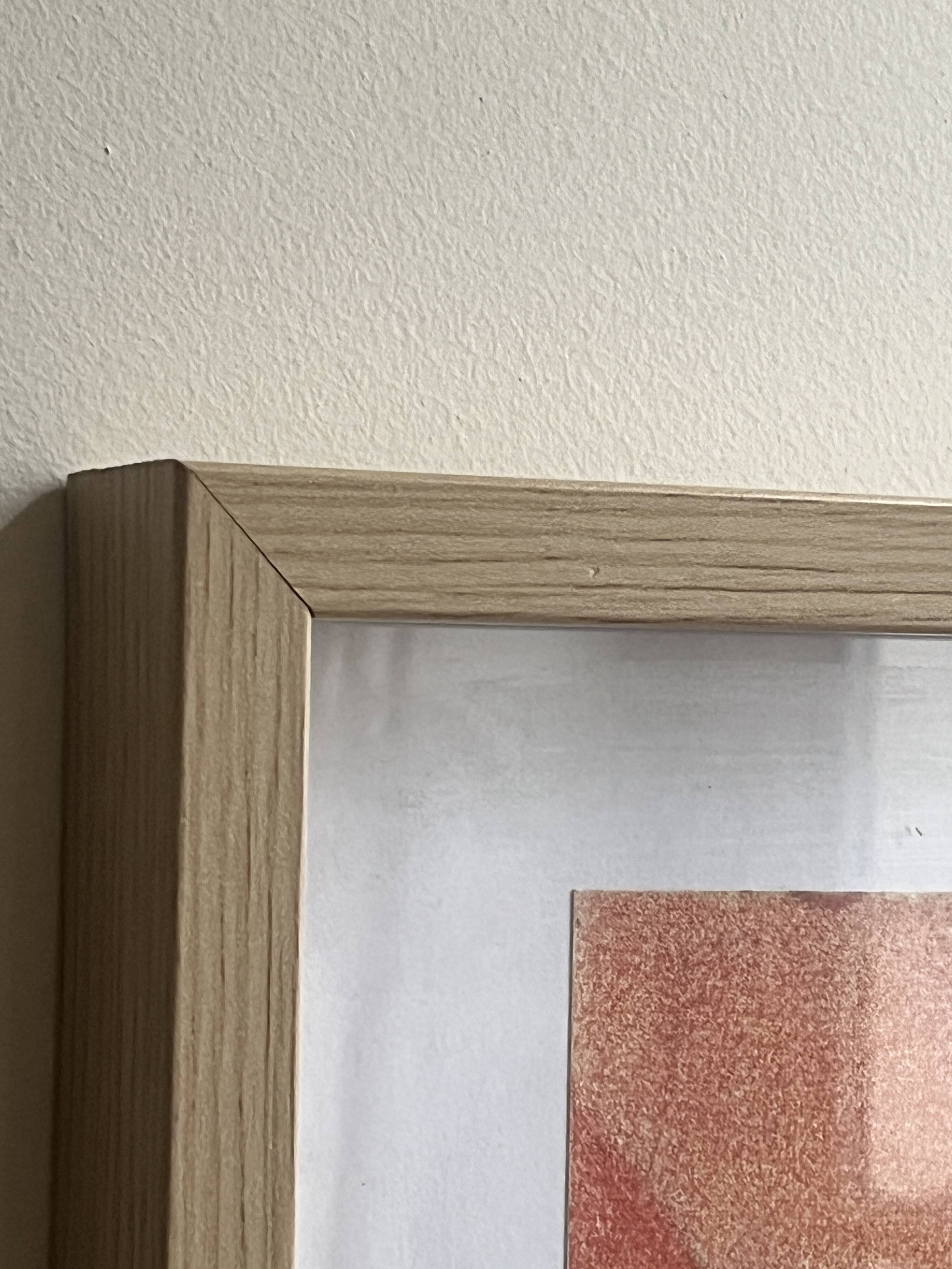 Vintage cubist still life pastel under glass and signed from 1967.