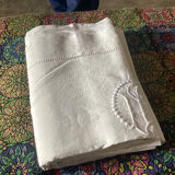2-person sheet with monogram in mestizo