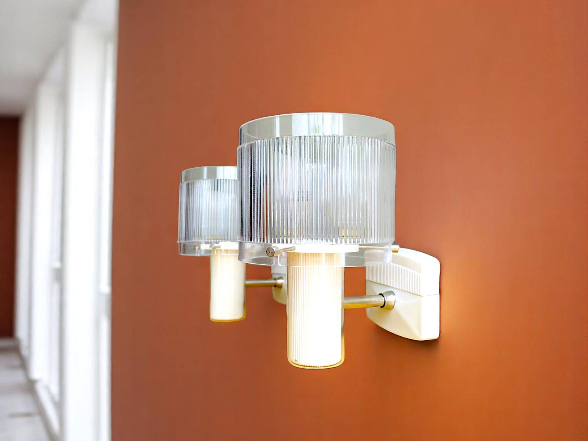 Set of 2 mid century modern wall sconce lamps new