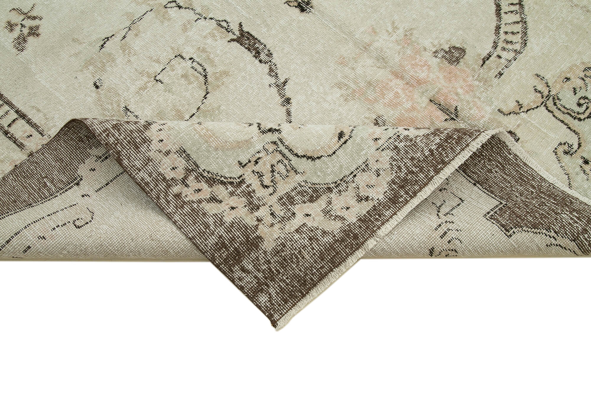 Hand-knotted decorative turkish beige rug 195 cm x 303 cm - 36570