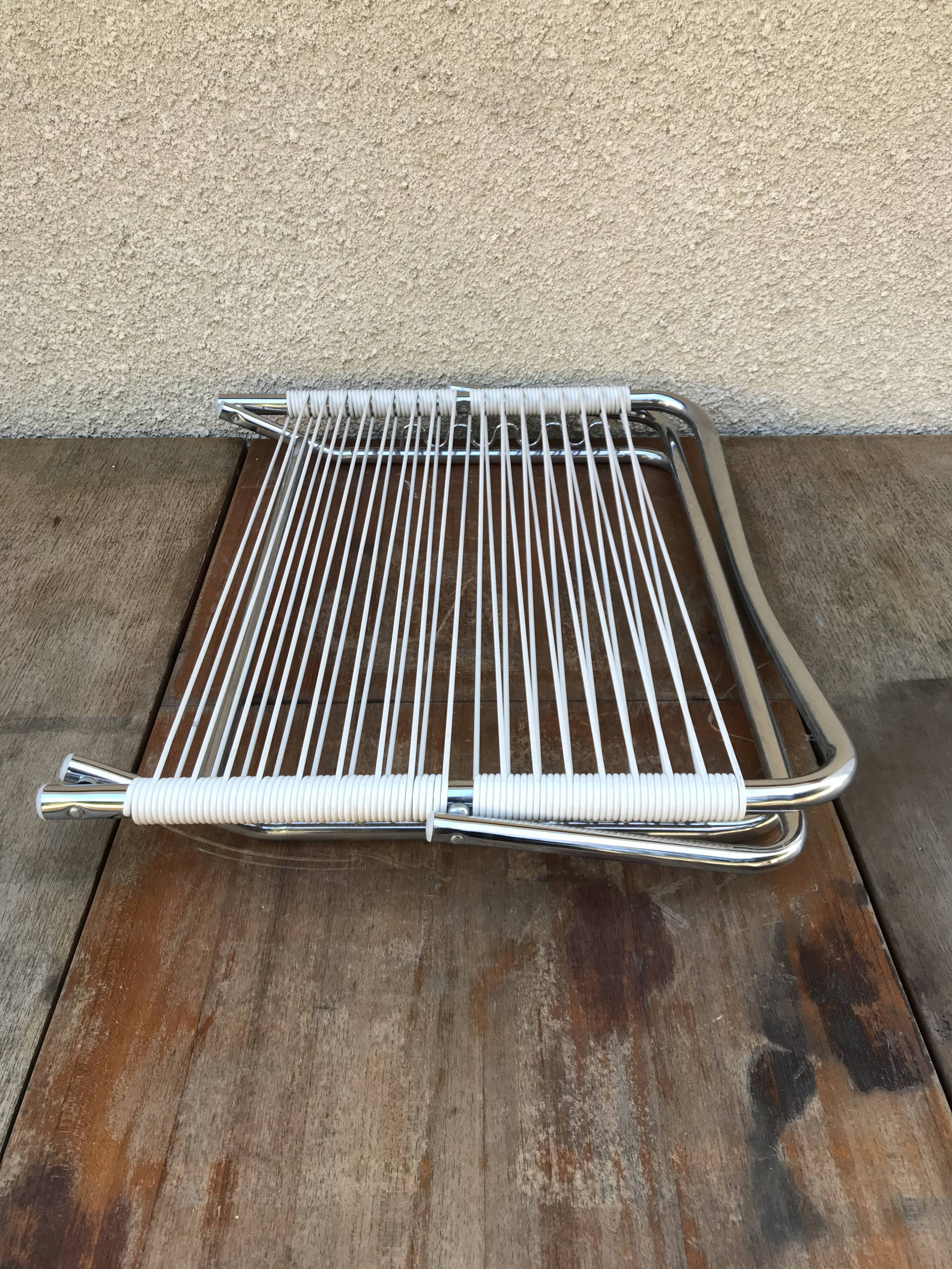 Old folding metal chrome back