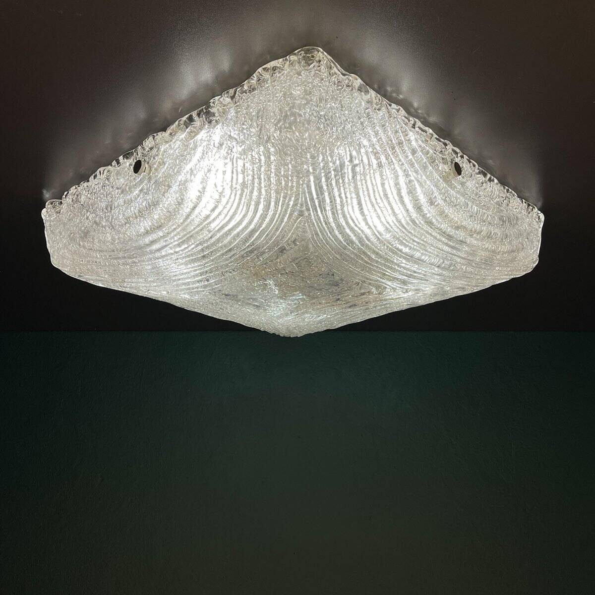 Vintage large Murano glass ceiling lamp by J. T. Kalmar, Austria, 1960s.