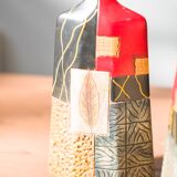 Pair of 1980s-90s Terracotta Vases – Geometric and Textured Design