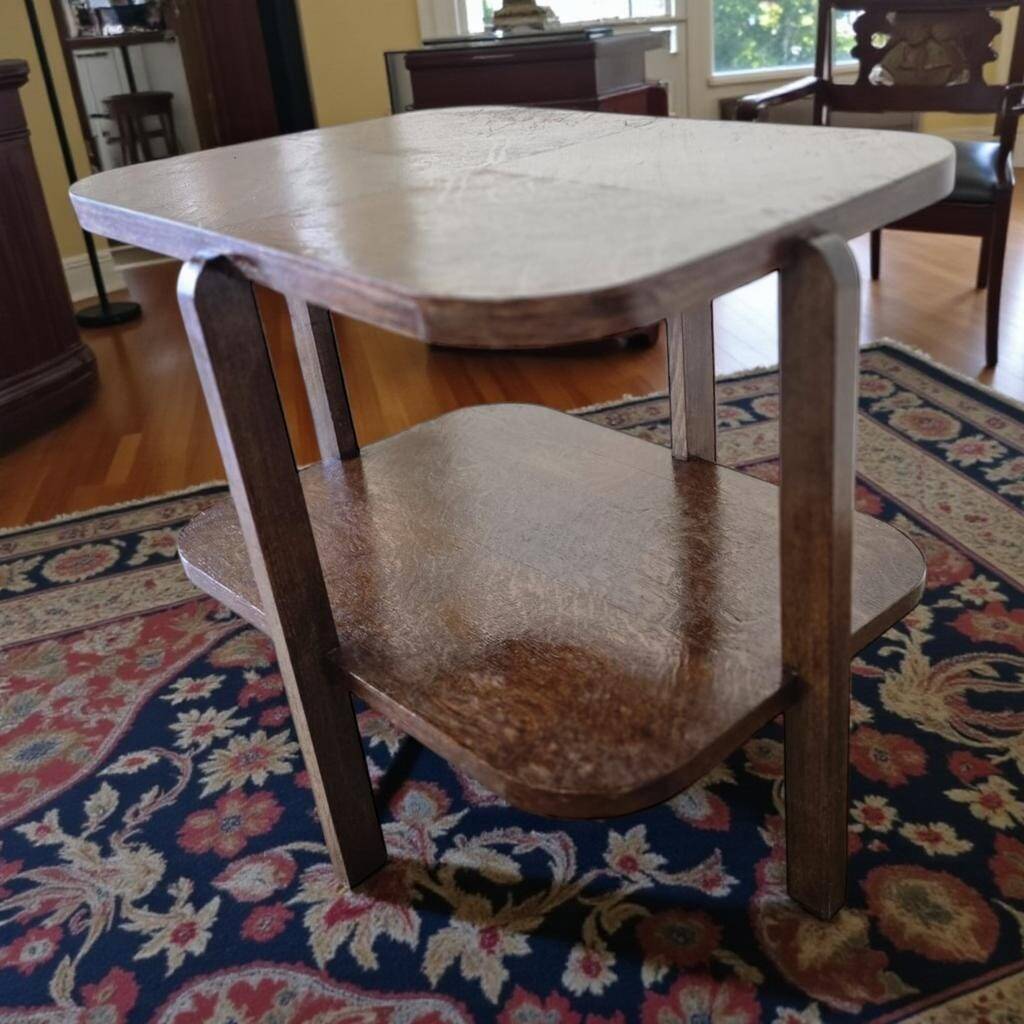 Table d'appoint art déco vintage en bois