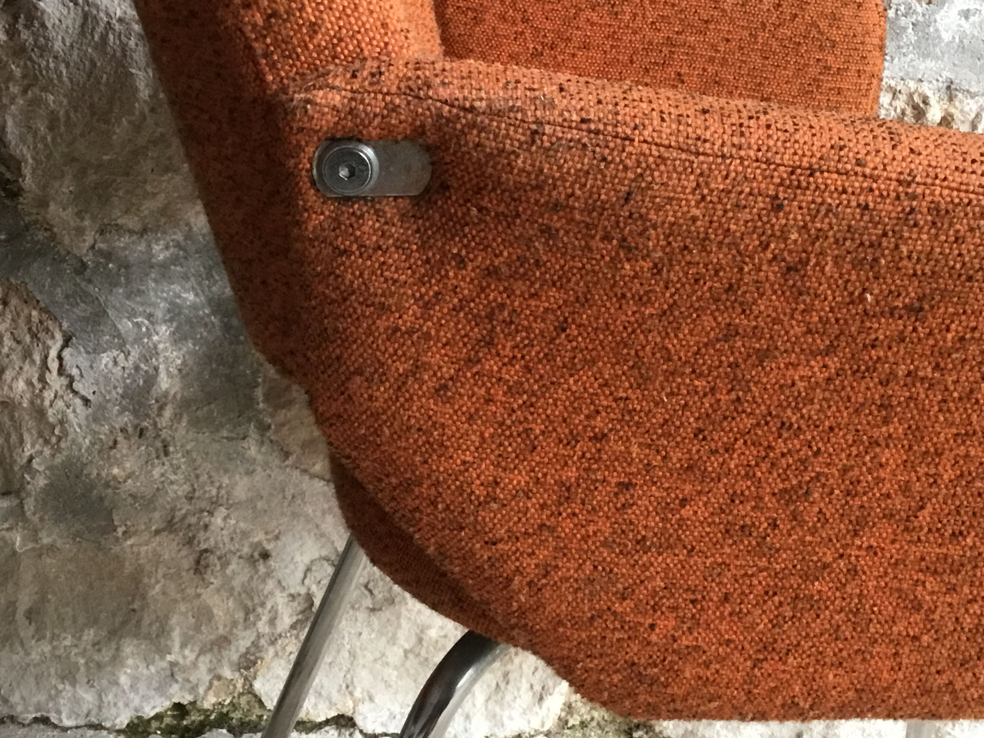 Orange office or conference chair mottled - vintage - 1960