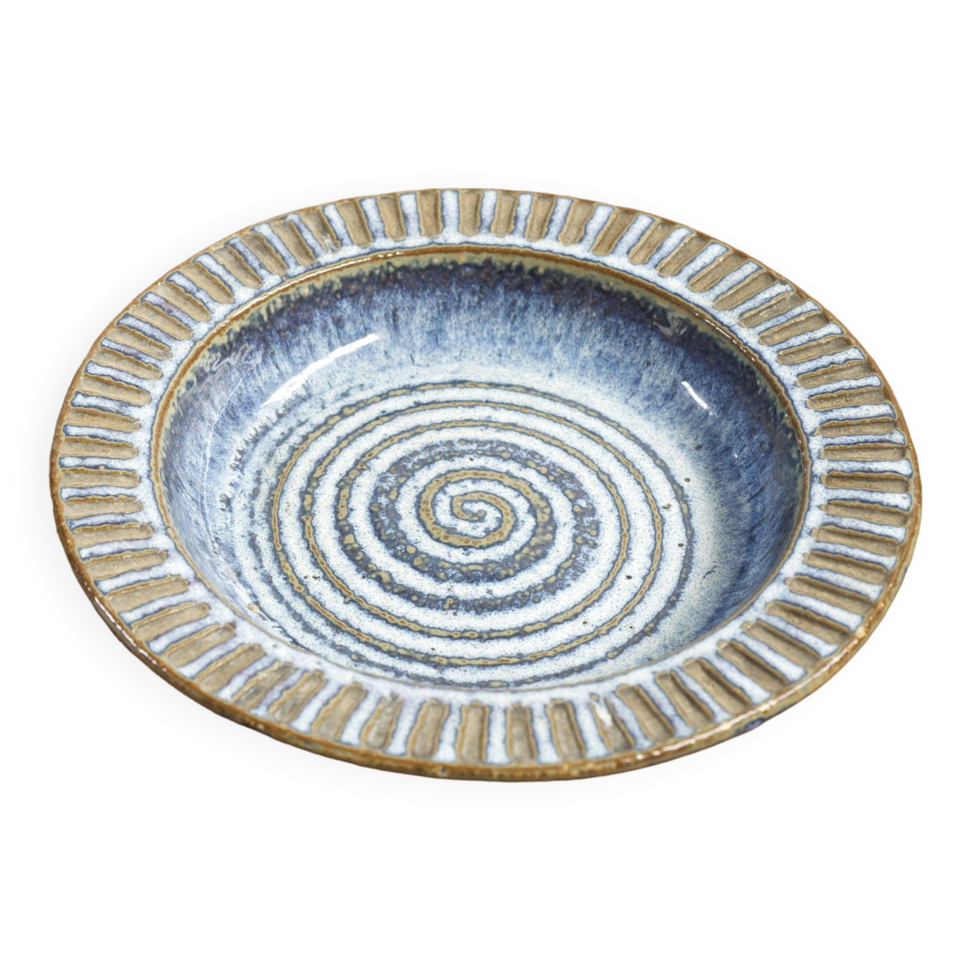 Blue Ceramic Dish Maria Philippi and Einar Johansen, Søholm, Denmark 1960s