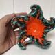 Starfish vallauris ceramic trinket tray, 20th century