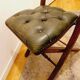 English folding chair - Vintage in wood and leather