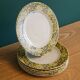 6 flat plates Cacharel floral decoration yellow and blue