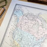 North America, old map, printed in 1852.