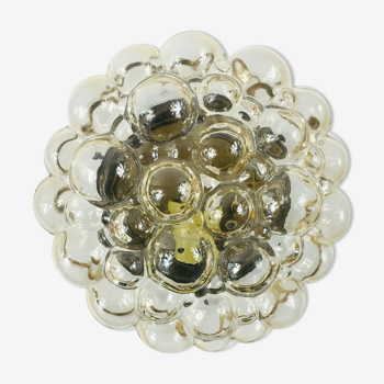 Mid-century amber bubble glass flush mount or wall lamp / sconce by Helena Tynell for Limburg, Germany