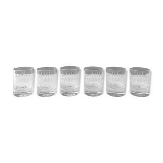 6 shot glasses, Ingrid Glas 2000, stamper, Mid Century glasses, bar, bar accessories, shot glasses