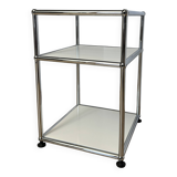 Table d’appoint USM Haller en Blanc Pur et Verre