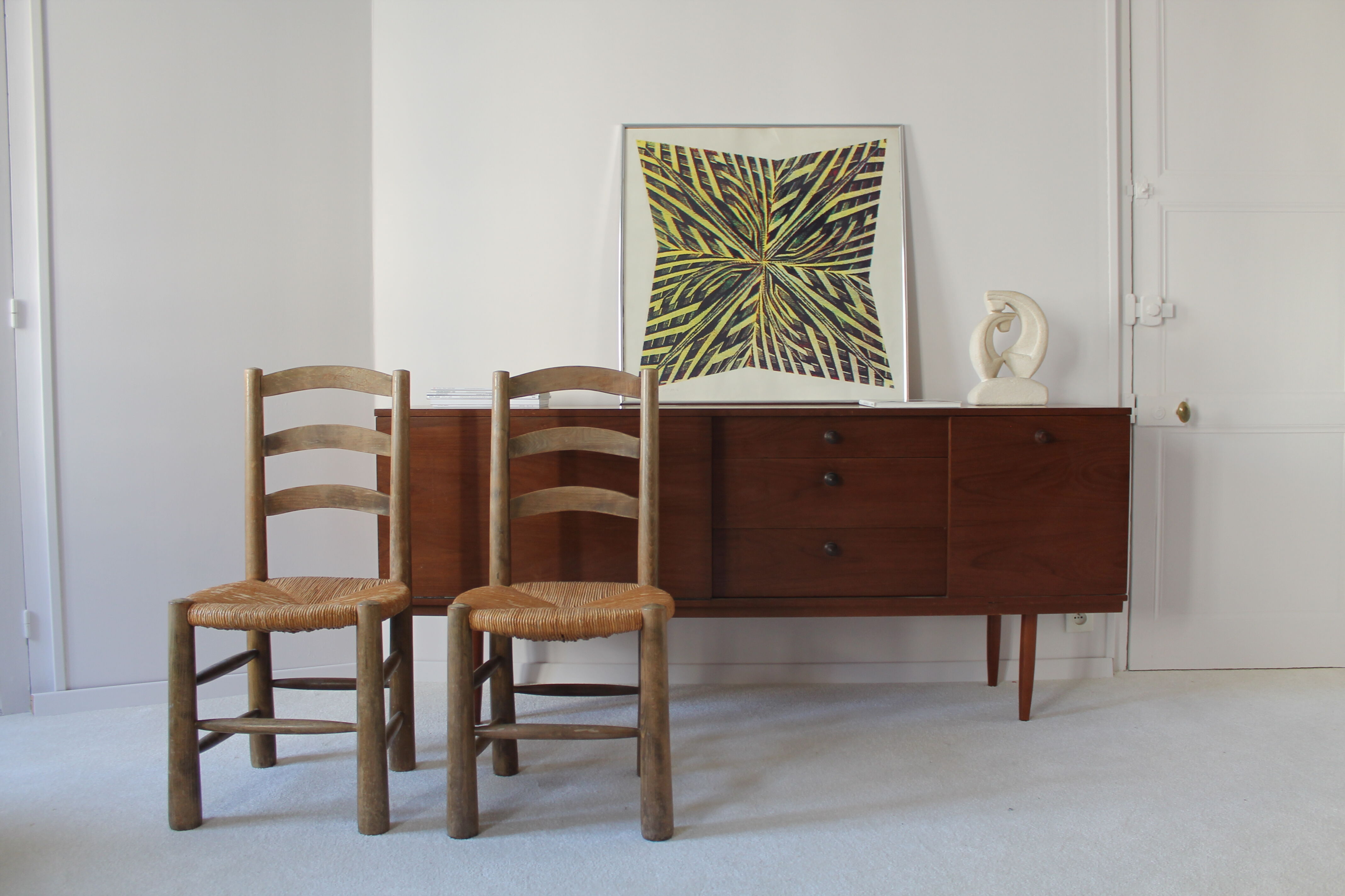 French handmade mulched chairs