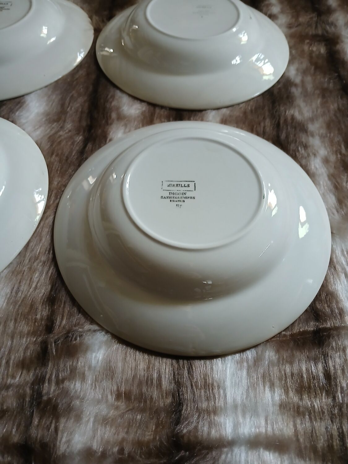 6 antique deep plates from Digoin and Sarreguemines