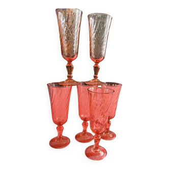 6 Rosaline stemmed glasses