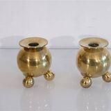 Pair of Scandinavian brass candlesticks 1970