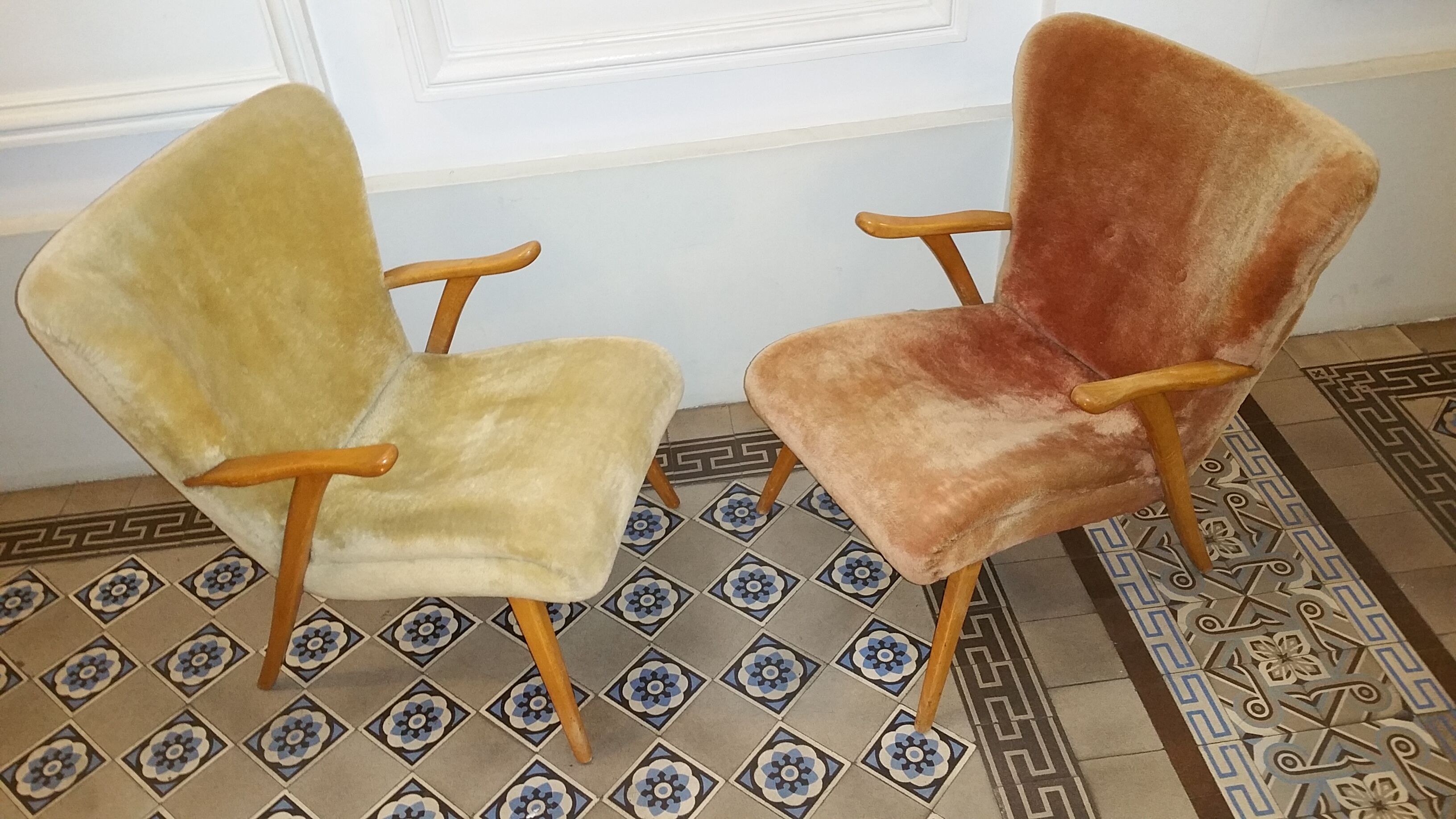 Lot of 2 Wing chairs chair Zig Zag