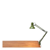 Lampe de table en olive vert suédois de style mid-century moderne de Ledu, années 1960.