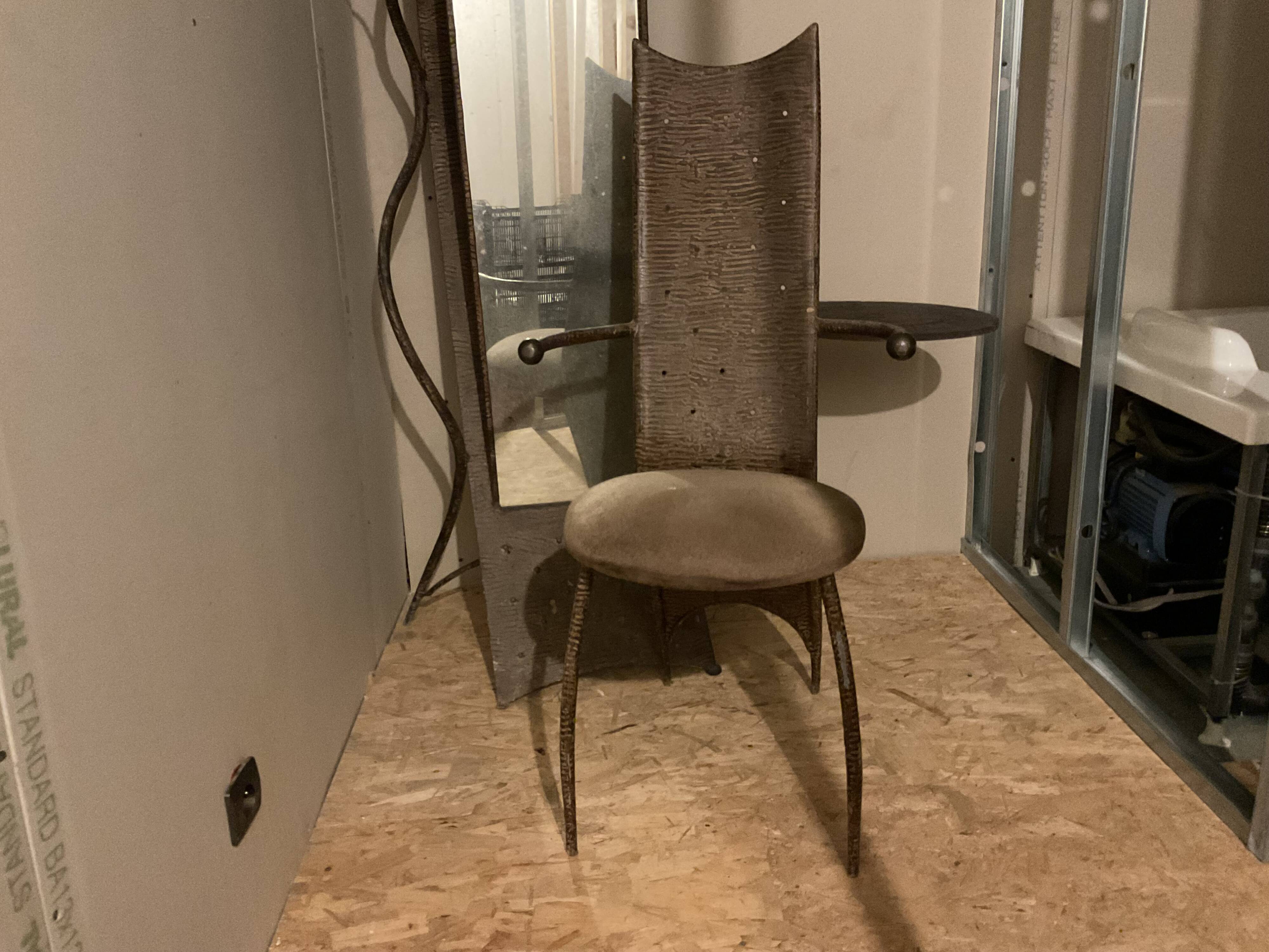 Dressing table coat rack by Roger Landault with its chair.
