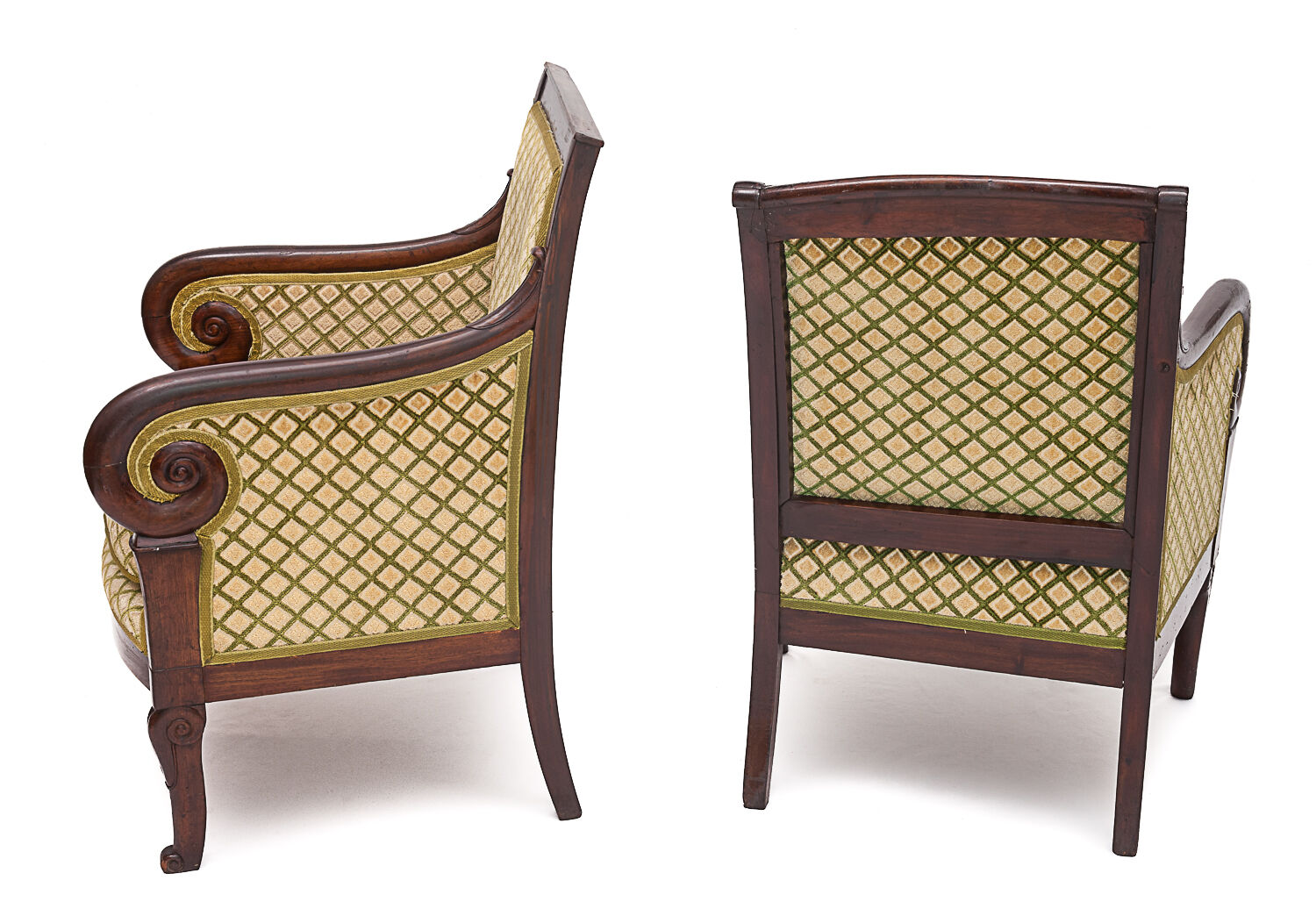 Duo of shepherdesses, Empire era. Silk velvet