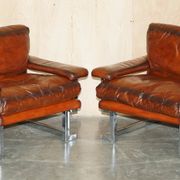 Restored suite Tim Bates for Pieff Mandarin leather chrome hardwood.