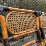 4 bamboo chairs and cannage