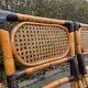 4 chaises en bambou et cannage