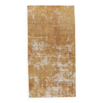Turkish Traditional Mustard Vintage Area Rug, 108x211Cm